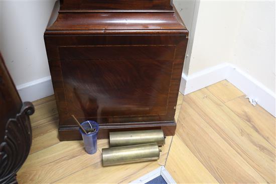 A mahogany longcase clock, the eight-day movement with brass dial by Philip Polkinghorn, St Austle, 200cm